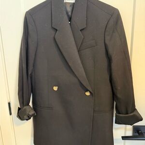 Anine Bing Black Double-Breasted Pea Coat